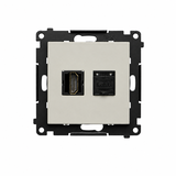 Simon 55 Gniazdo HDMI + komputerowe RJ45 kat. 6 kaszmirowy TGHRJ45.01/142