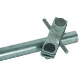Zacisk do uziomów rurowych fi 27 mm, do drutu 7-10 mm/ płask 40 mm, St/tZn