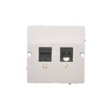 Simon Basic Gniazdo komputerowe RJ45 kat.5e+telefoniczne RJ11 Montaż gniazda na wkręty do puszki bia