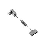 ZASILACZ LED DC12 V; MOC 12 W Z WŁĄCZNIKIEM  I DYSTRYBUTOREM 6 GNIAZD