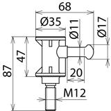 Adapter do drążków izolacyjnych IS SK, z gwintem M12