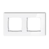 ICON Ramka uniwersalna podwójna kwadratowa - efekt szkła (ramka: biała; spód: biały) biały
