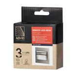 DRACO LED NEW 1,5W oprawa schodowa podtynkowa 12VDC 30lm 6000K satyna innowacyjny sposób monta AD-OS