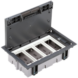 Simon Connect Puszka podłogowa S500 4-modułowa 8x K45 gł. 70mm szary