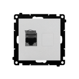Simon 55 Gniazdo komputerowe pojedyncze RJ45 kategoria 6 ekranowane z przesłoną przeciwkurzową Aluminium mat T61E.01/143 KONTAKT