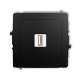 DECO Mechanizm ładowarki USB pojedynczej USB A, 5W max., 5V, 1A, bez pola opisowego czarny mat