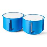 PV80 ,  Puszka inst. do pustych ścian z pokrywą, łączona O 80mm, niebieski