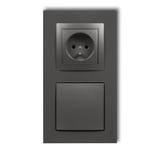 DECO Gniazdo ssące odkurzacza centralnego z gniazdem pojedynczym z uziemieniem DECOvac grafitowy