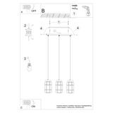 Sollux Lampa wisząca GOTTO 3L SL.1264