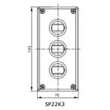 KASETA KOMPLETNA 3-OTWOROWA BEZ WYPOSAŻENIA