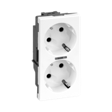 Simon Connect Gniazdo podwójne S500 Schuko 2x230V 16A z sygnalizacją śrubowe czerwony 50010472-037 50010472-030 KONTAKT