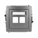 DECO Mechanizm gniazda multimedialnego podwójnego bez modułu (standard Keystone) grafitowy
