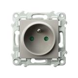 SZAFIR Gniazdo pojedyncze z uziemieniem z przesłonami torów prądowych - kolor kaszmirowy beż