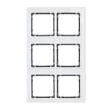 DECO Ramka modułowa 6 krotna (2 poziom, 3 pion) - efekt szkła (ramka biała; spód grafitowy)