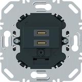 one.platform Mechanizm gniazda ładowania USB C+C /20W PD, antracyt mat