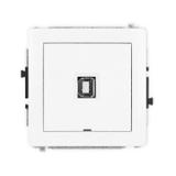 DECO Mechanizm gniazda pojedynczego USB A-B 2.0, bez pola opisowego biały