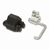 Zacisk z rożkiem do zakładania uziemiaczy na zwodach pionowych