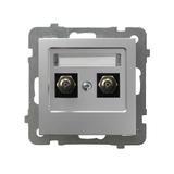 AS Gniazdo ekwipotencjalne podwójne - kolor srebro