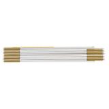 Miara składana drewniana 2 m, biało-żółta