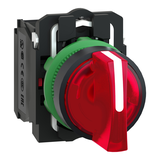 Harmony XB5 Przełącznik 3 położeniowy czerwony LED 230/240V piórko krótkie plastikowy stabilny XB5AK134M5 Schneider