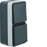 BERKER W.1 Łącznik uniwersalny z gniazdem SCHUKO pionowy kompletny IP55 szary 47803515 HAGER