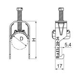 Uchwyt kablowy zaczepowy z plastikową łuską
UKZP1/52-58 (STD)