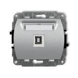 TREND Mechanizm gniazda pojedynczego USB A-B 2.0 srebrny metalik