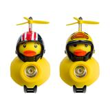 Światło rowerowe + dzwonek, kaczka w kasku, 130lm, 800mAh, 6000K, 2 wzory (mix)