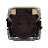 TREND Mechanizm gniazda bryzgoszczelnego z uziemieniem 2P+Z (klapka dymna, przesłony torów prądowych