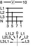 Przełącznik woltomierza 7-pozycyjny 400V 20A SK602 HAGER