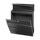 Skrzynka na listy BORNEO z galwanizowanej stali z gazetnikiem kolor czarny MB-1/B ORNO