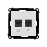Simon 55 Gniazdo komputerowe RJ45 kategoria 5e + telefoniczne RJ12 Jasnoszary mat T5F.01/114 KONTAKT