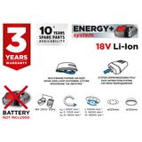 Szlifierka mimośrodowa Energy+ 18V, Li-Ion, stopa 125 mm, bez akumulatora