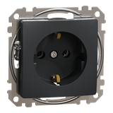 Sedna Design & Elements, gniazdo schuko, czarny antracyt