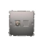 Simon Basic Gniazdo antenowe typu pojedyncze  stal inox