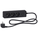 Odace, przedłużacz 3-gniazdowy z łącznikiem 1,5m antracyt