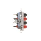Simon 55 Gniazdo głośnikowe poczwórne 4-krotne Przekrój przewodów dla wejścia i wyjścia 2,5 mm2 Aluminium mat TGL4.01/143 KONTAKT