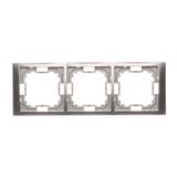 Simon Basic Neos Ramka 3-krotna NEOS – uniwersalna poziom i pion stal inox BMRC3/21 KONTAKT