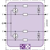 Moduł do ogranicznika przepięć BLITZDUCTOR XT, ochrona 2 linii tel. analogowych, łączy ADSL np. Neos