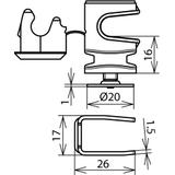 Wspornik PLATTENsnap, stal nierdzewna NIRO/ tworzywo, brązowy
