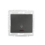 LOGI Łącznik zwierny dzwonek z LED śrubowy 10AX 250V grafit 021080141 25253 KANLUX