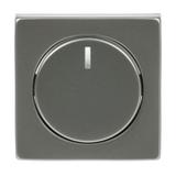 PURE Pokrywa z pokrętłem i lampką neonową Podwyższona konstrukcja Do ściemniaczy Busch-Dimmer stal s