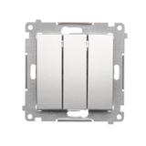 Simon 54 Przycisk potrójny 10A szybkozłączka srebrny mat