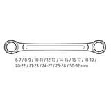 Klucze oczkowe odgięte 6-32 mm, zestaw 12 szt.