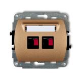 TREND Mechanizm gniazda głośnikowego podwójnego złoty metalik