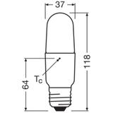 Lampa LED STAR CL STICK FR 75 non-dim 10W 827 E27