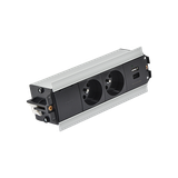 SIMON 480 TS48-530E20B00-40 Indesk 2 gn. typ E + ładowarka USB typ A+C; złącze 10 cm przewód; alumin