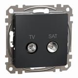 Sedna Design & Elements Gniazdo antenowe TV-SAT przelotowe 7dB czarny antracyt SDD114474S Schneider