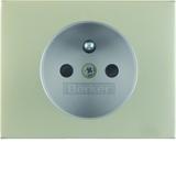 BERKER K.5 Płytka czołowa z przysłonami styków do gniazda z uziemieniem stal szlachetna nierdzewna 3