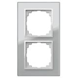 Ramka SENTIA 2x Szkło  IP 20 srebrna